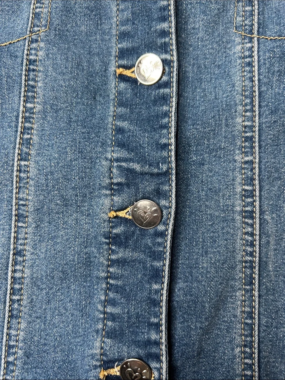 Justice Blue Denim Jacket with Silver Stud Accents‎